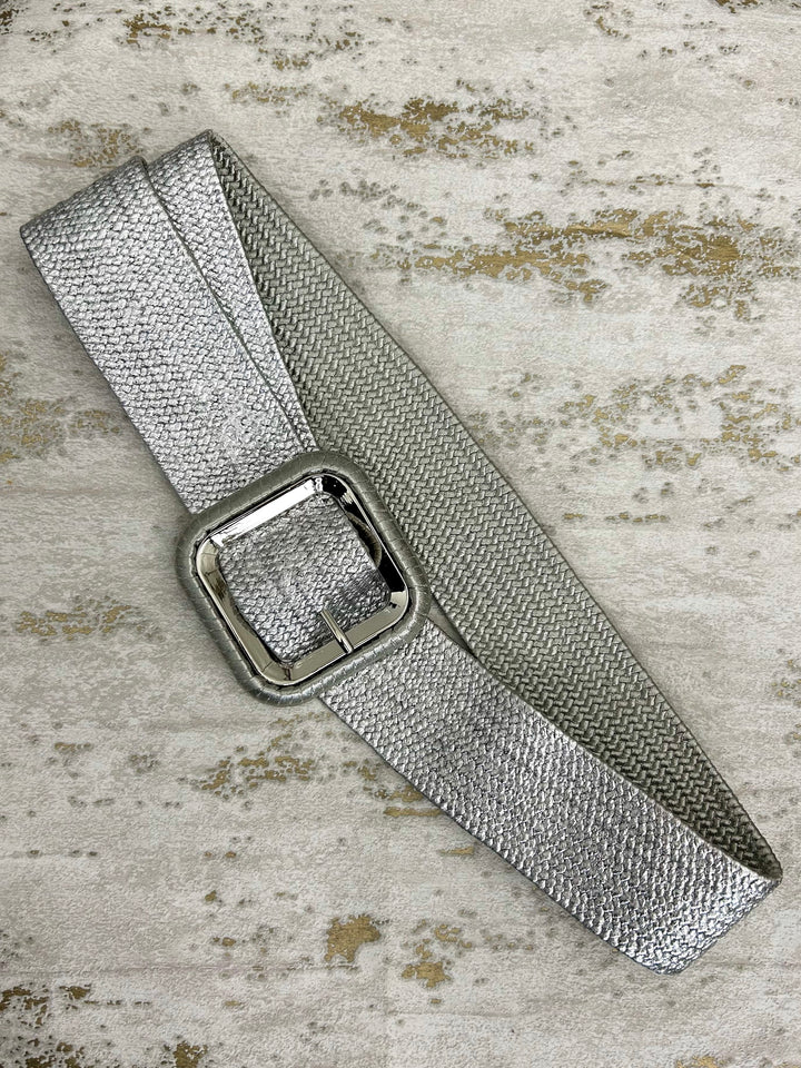 Square Buckle Woven Belt (6 Colours)