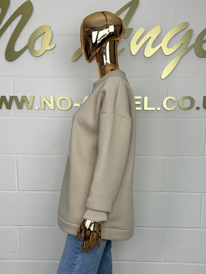 Beige Luxury LOVE Oversize Sweatshirt