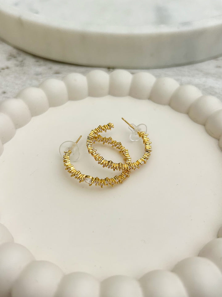 Diamante Hoop Earrings