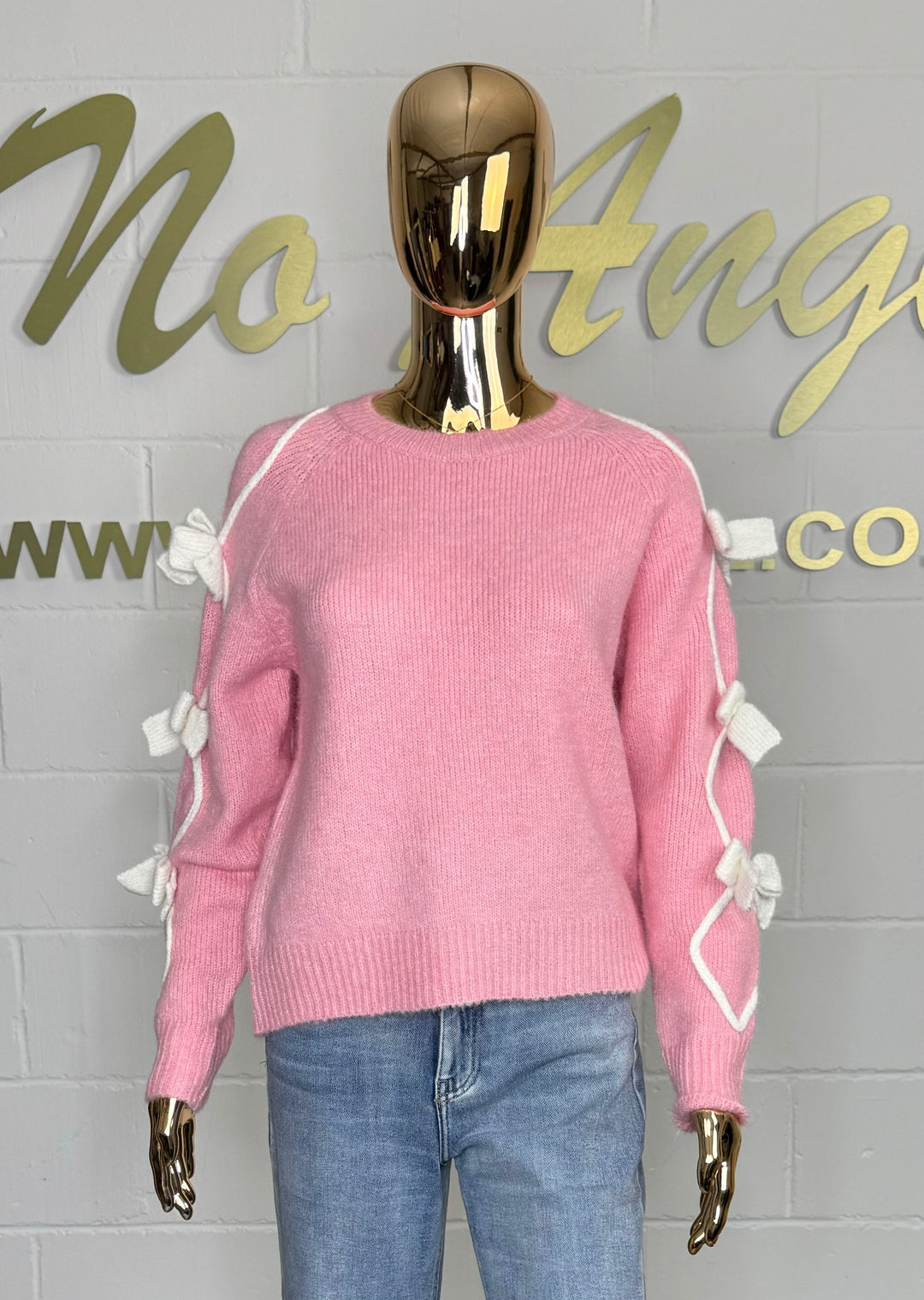 Bow Detail Knitted Jumper (4 Colours)