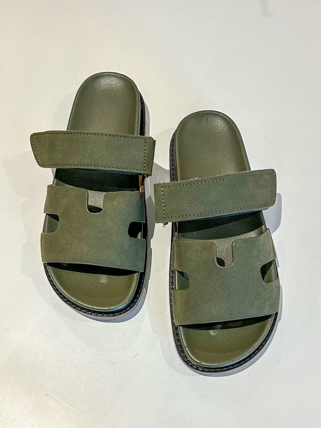 Velcro Strap Block Sandals (2 Colours)