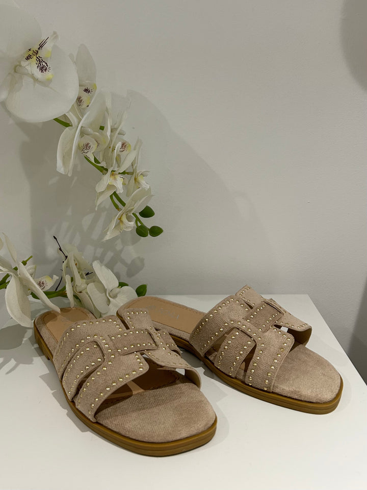 Studded Woven Block Sandals (2 Colours)