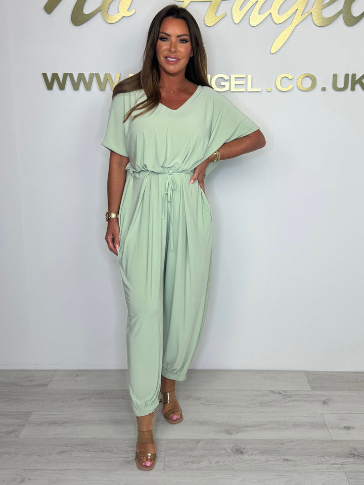 Tie Waist V-Neck Oversize Jumpsuit (8 Colours)