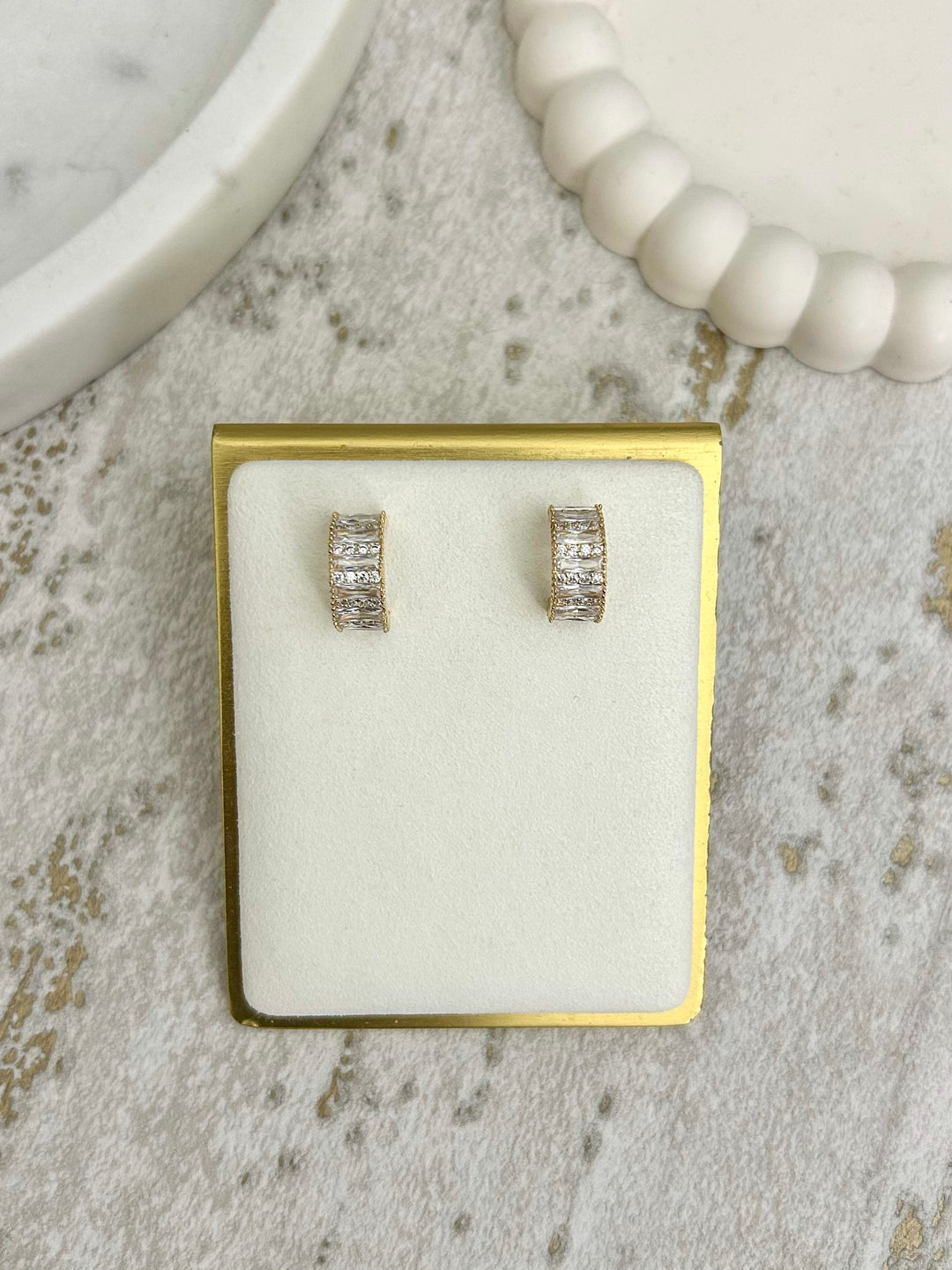 Diamonté Chunky Thick Earrings (2 Colours)