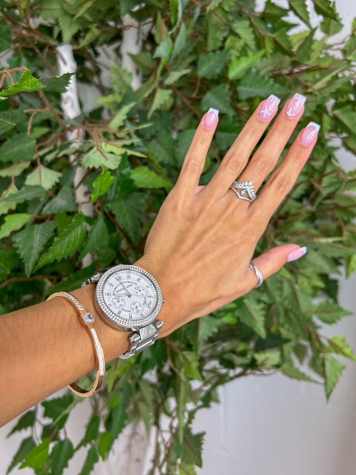 Rose Gold Diamante Studded Bangle