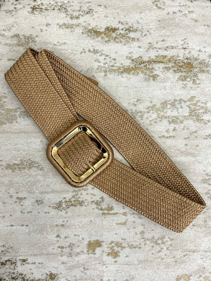 Square Buckle Woven Belt (6 Colours)