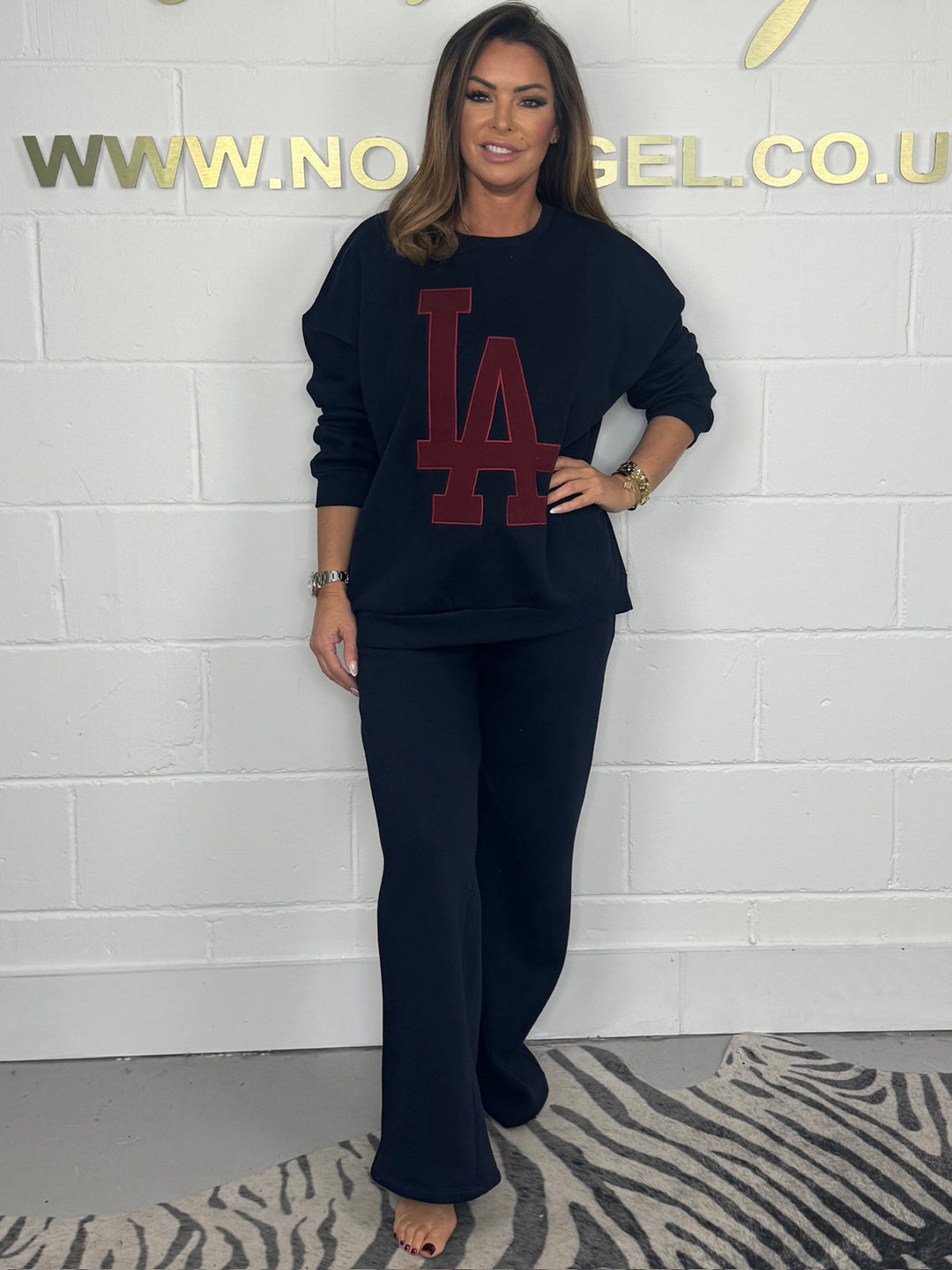 Luxury LA Oversize Sweatshirt & Wide Leg Tracksuit Co-Ord (2 Colours)