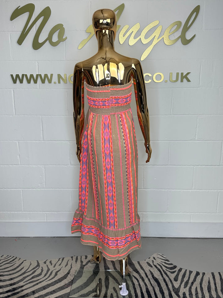 Aztec Print Smocked Bandeau Maxi Dress (2 Colours)