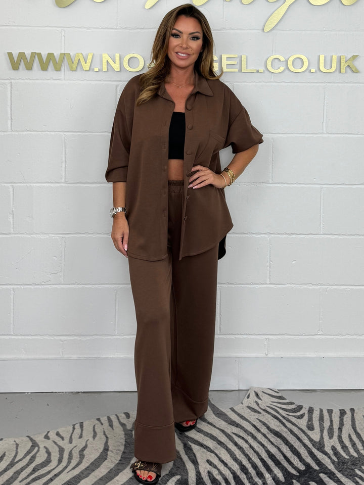 Oversize Shirt & Wide Leg Trouser Lounge Co-Ord (5 Colours)