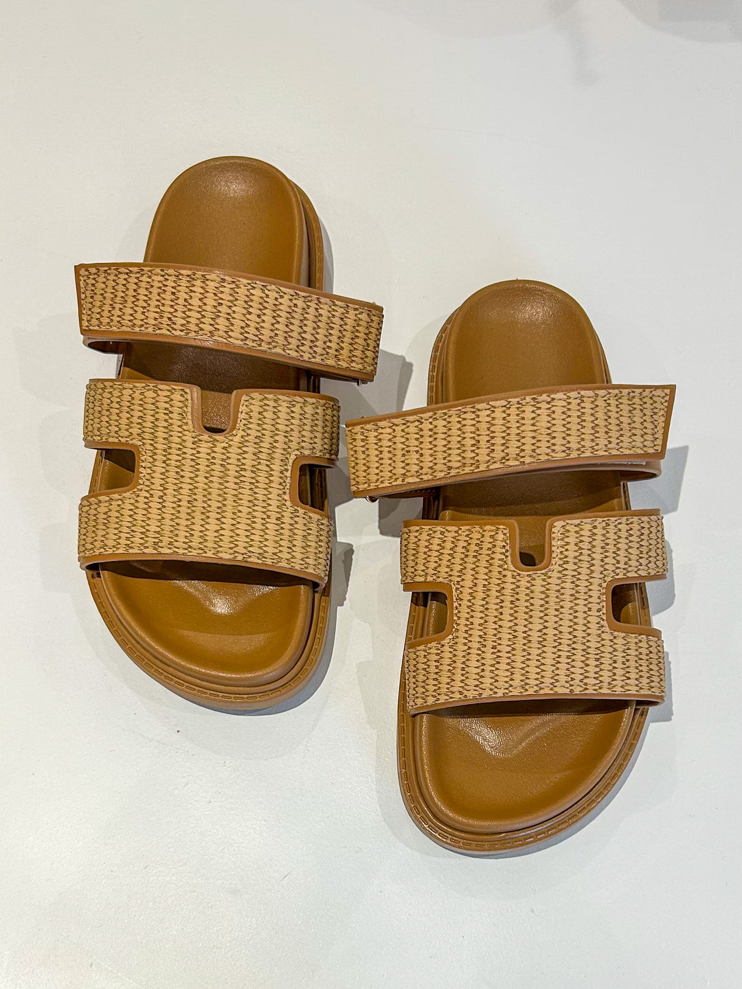 Velcro Strap Woven Detail Sandals