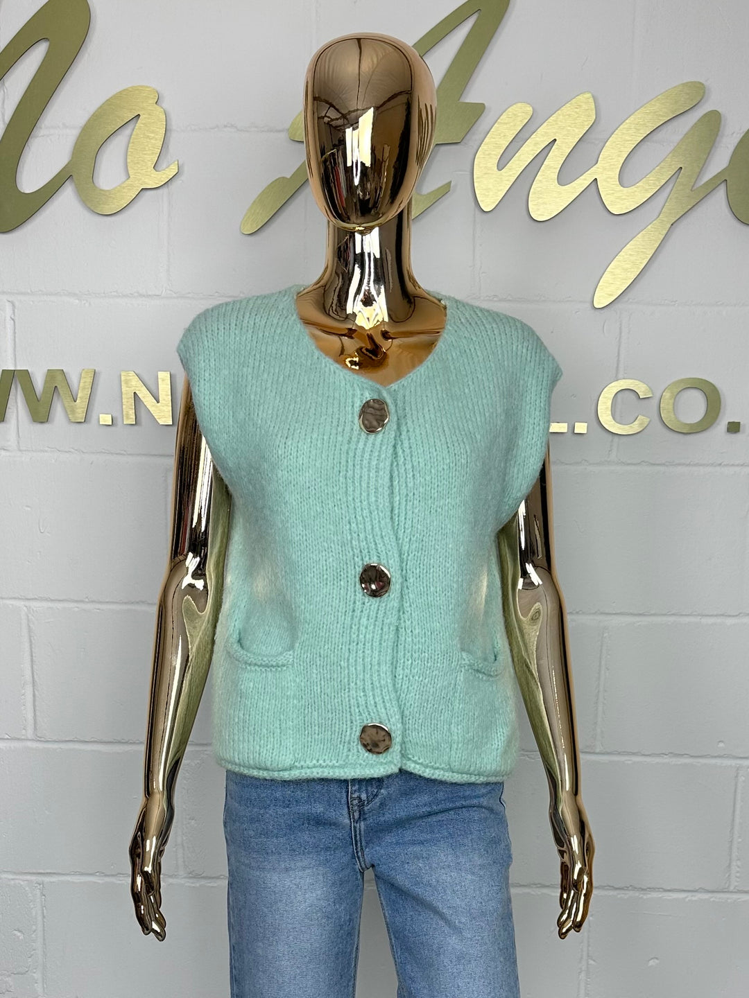 Triple Gold Button Soft Knit Waistcoat (3 Colours)