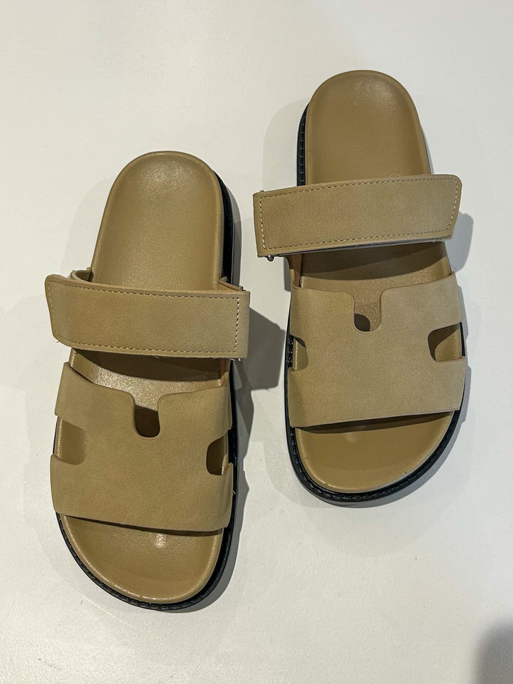 Velcro Strap Block Sandals (2 Colours)