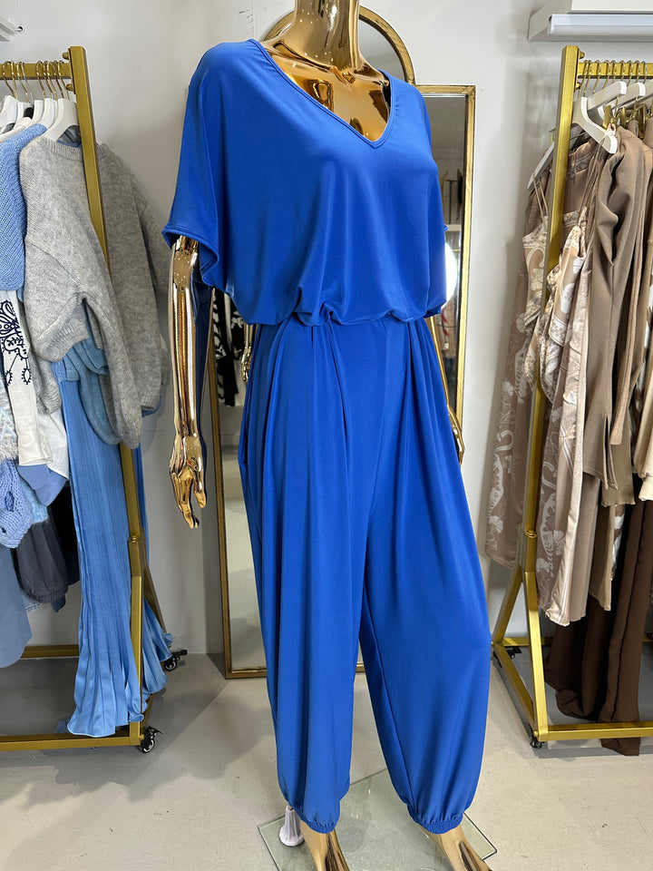 Tie Waist V-Neck Oversize Jumpsuit (8 Colours)