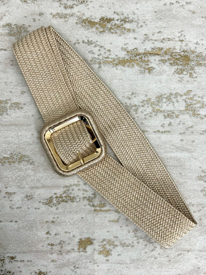 Square Buckle Woven Belt (6 Colours)