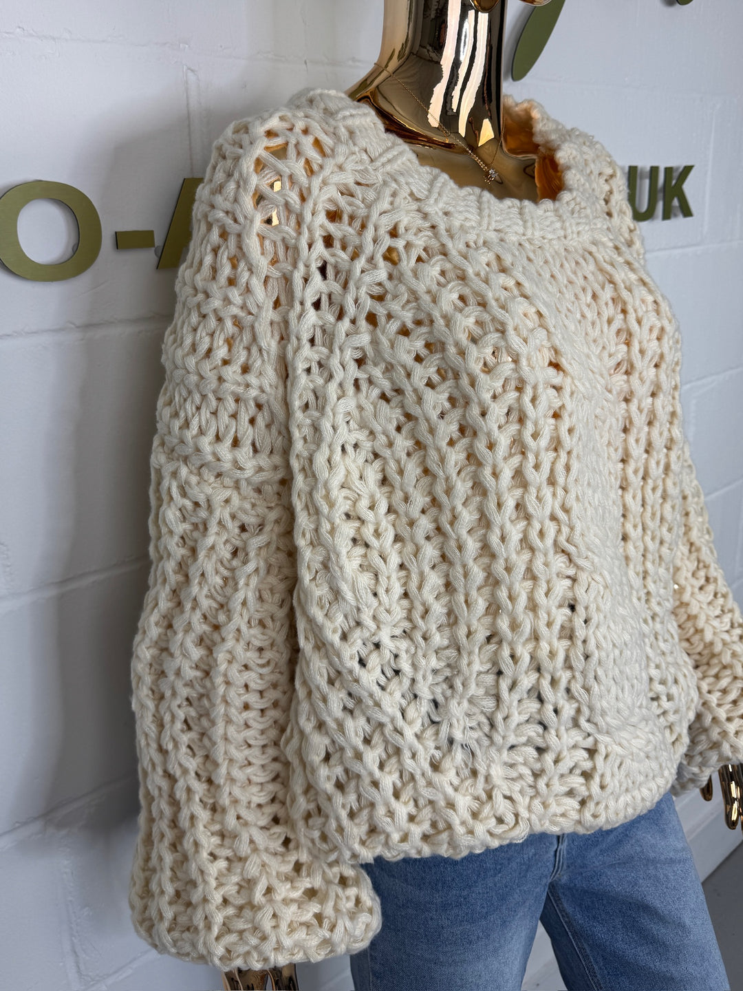 Chunky Cable Knit Balloon Sleeve Jumper (3 Colours)