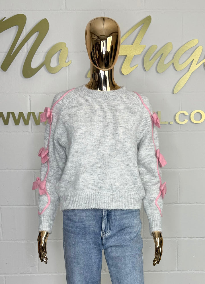 Bow Detail Knitted Jumper (4 Colours)