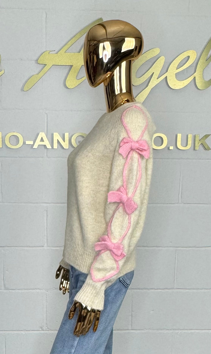 Bow Detail Knitted Jumper (4 Colours)