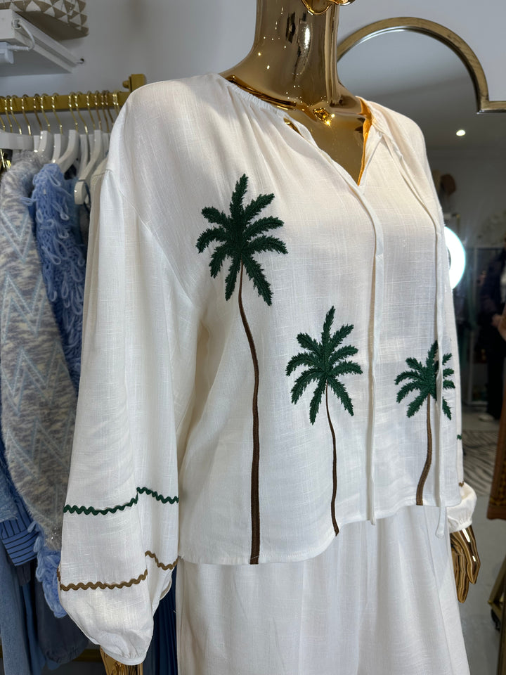 Linen Mix Palm Tree Co-Ord (2 Colours)