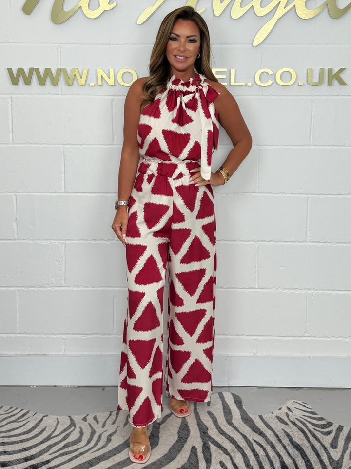 Triangle Print top and trouser set ( 2 colours )