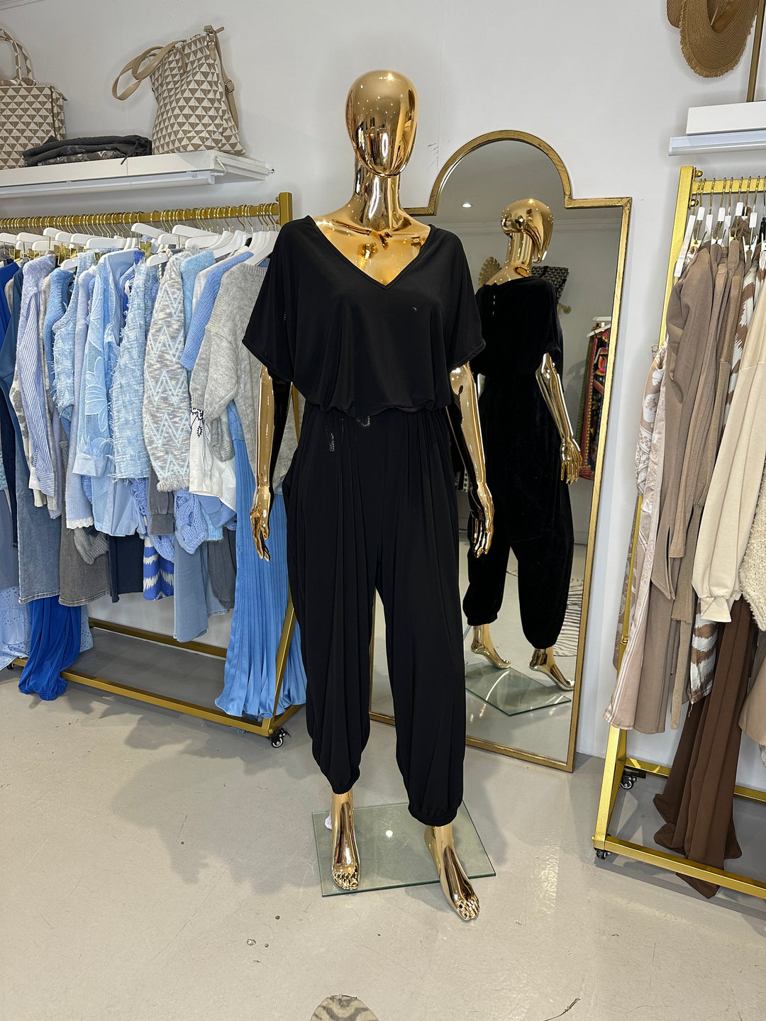 Tie Waist V-Neck Oversize Jumpsuit (8 Colours)