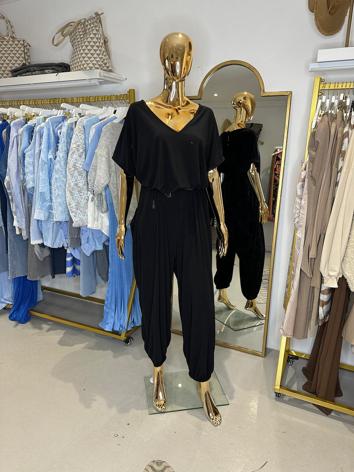 Tie Waist V-Neck Oversize Jumpsuit (8 Colours)