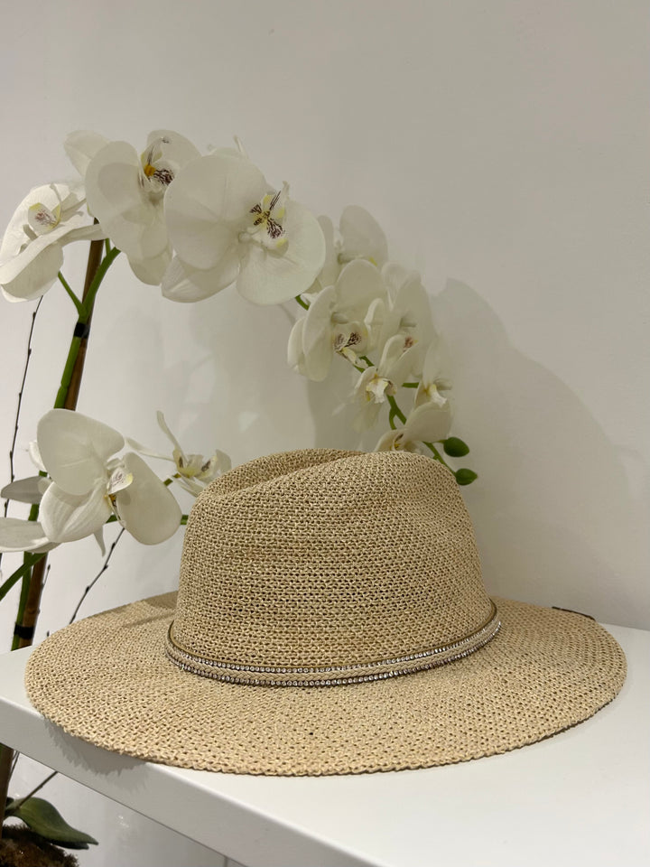 Diamante Detail Straw Beach Hat (2 Colours)