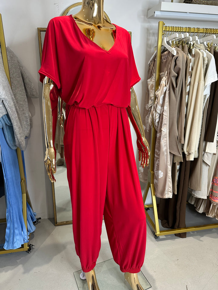 Tie Waist V-Neck Oversize Jumpsuit (8 Colours)