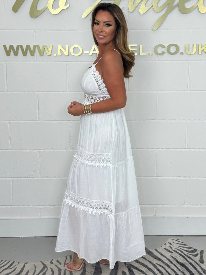 Lace Trim Spaghetti Strap Maxi Dress ( 3 Colours)