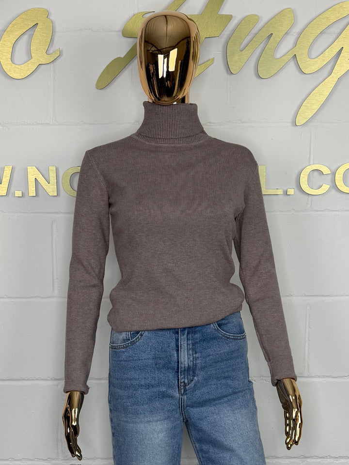 Ribbed Long Sleeve Roll Neck Jumper (5 Colours)