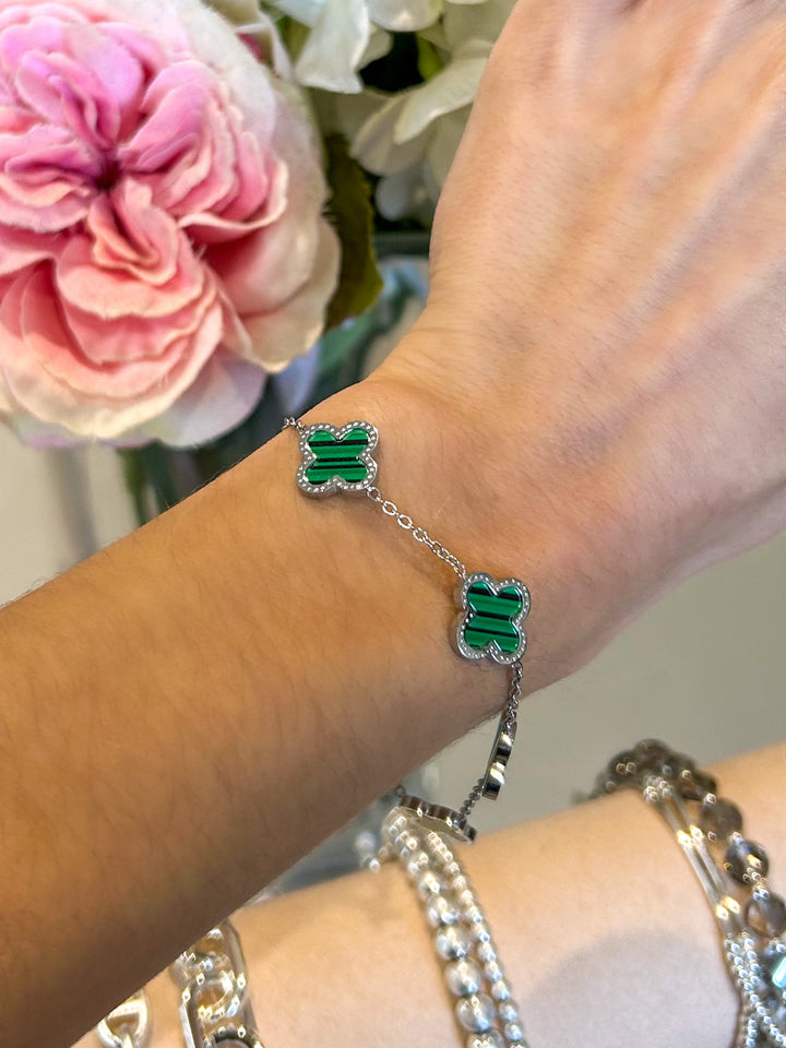 Green 5 Leaf Clover Multi Bracelet (2 Colours)