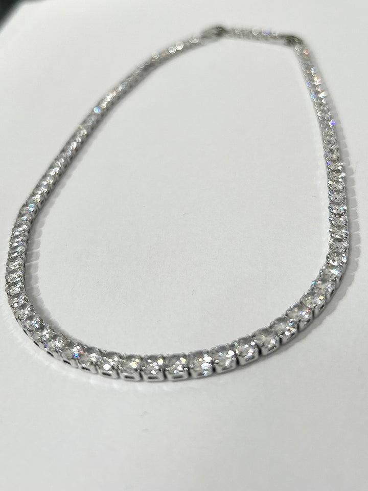 Silver diamontè tennis necklace