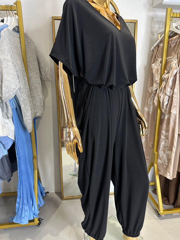 Tie Waist V-Neck Oversize Jumpsuit (8 Colours)