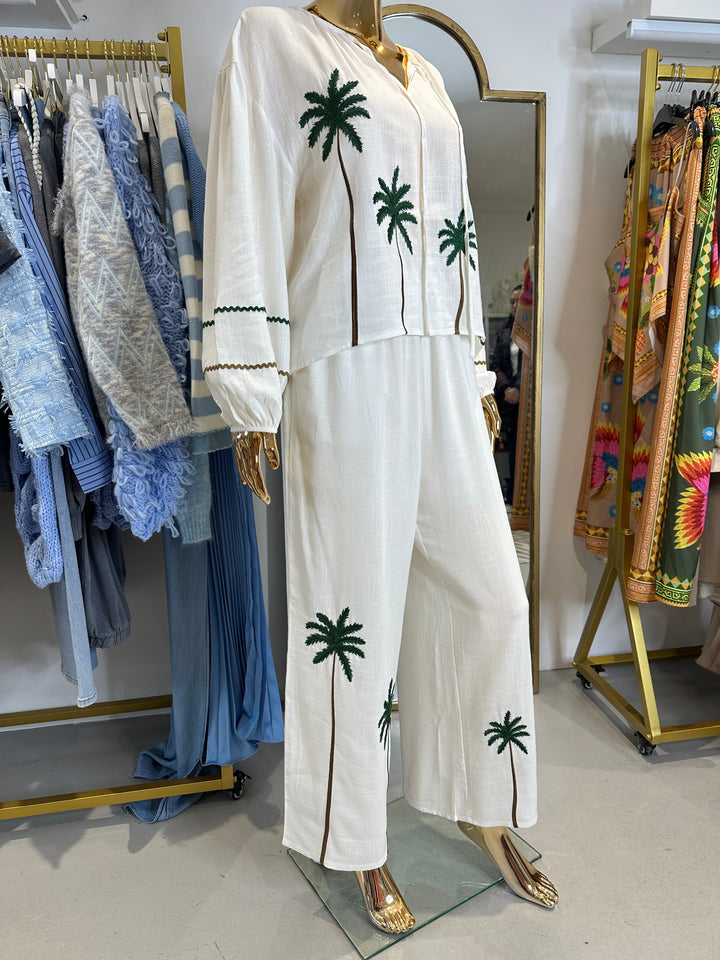 Linen Mix Palm Tree Co-Ord (2 Colours)