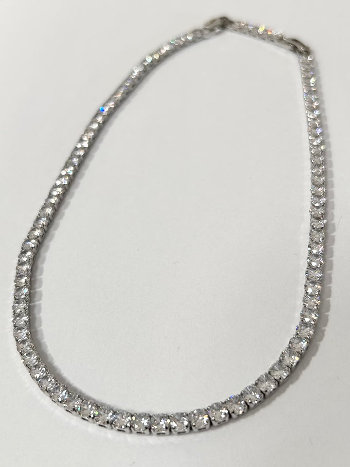 Silver diamontè tennis necklace