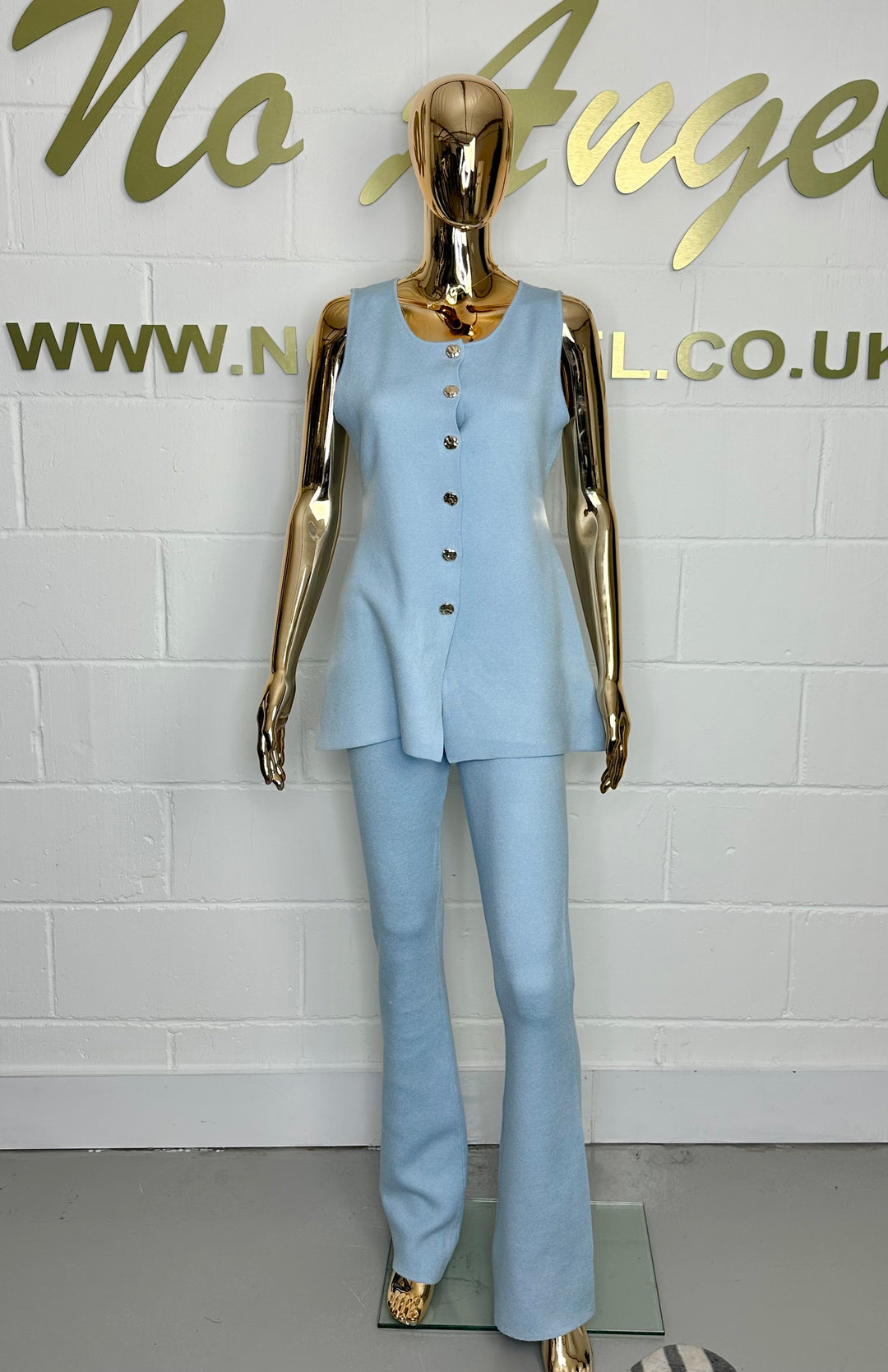 Gold Button Waistcoat & Flare Trouser Co-Ord (3 Colours)