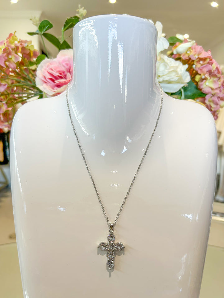 Cross Diamonte Necklace (2 Colours)