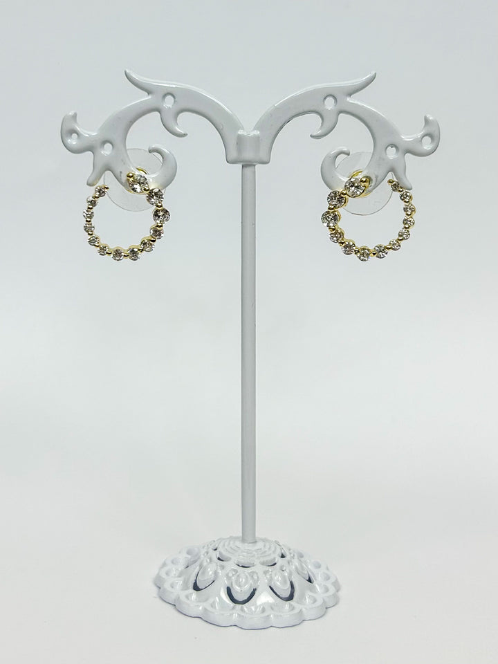 Diamonté Gem Small Hooped Earrings (2 Colours)