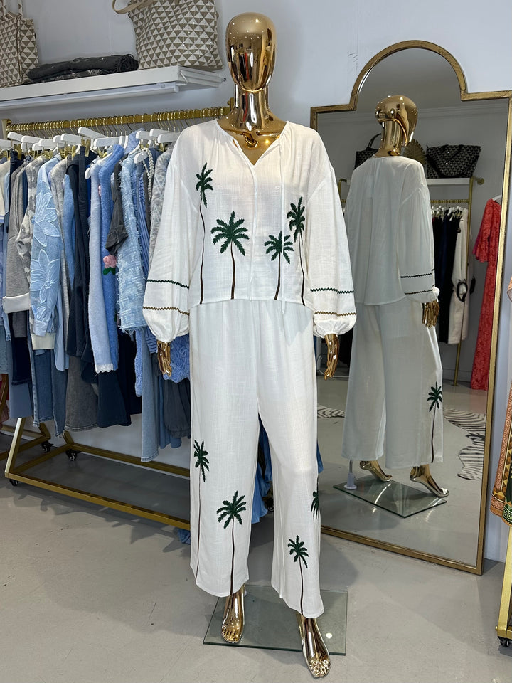 Linen Mix Palm Tree Co-Ord (2 Colours)