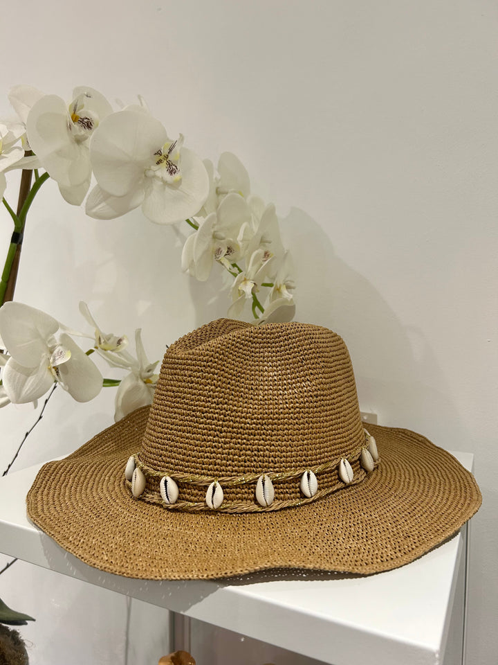 Shell Detail Straw Beach Hat (2 Colours)