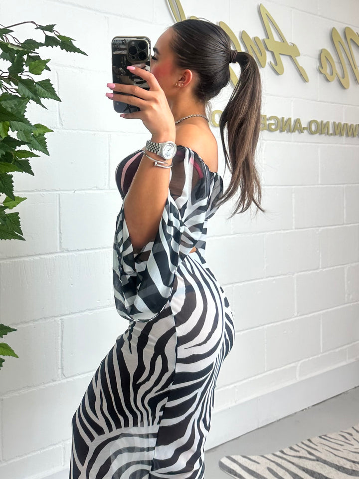 Zebra Chiffon skirt & top co-ord