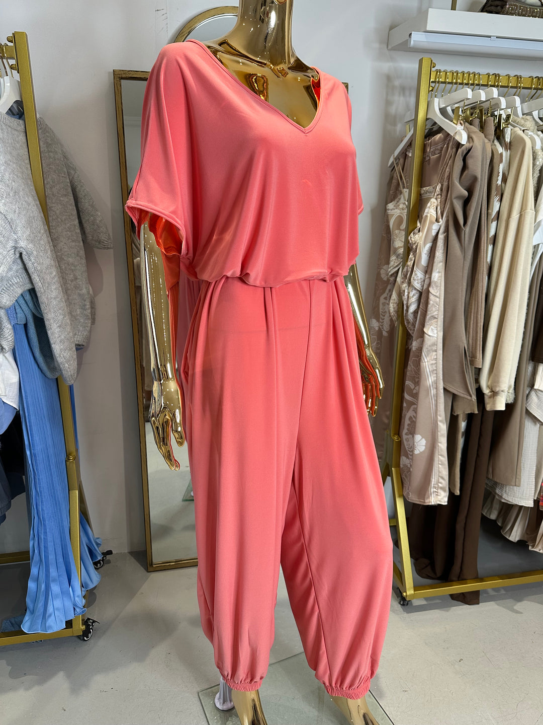 Tie Waist V-Neck Oversize Jumpsuit (8 Colours)