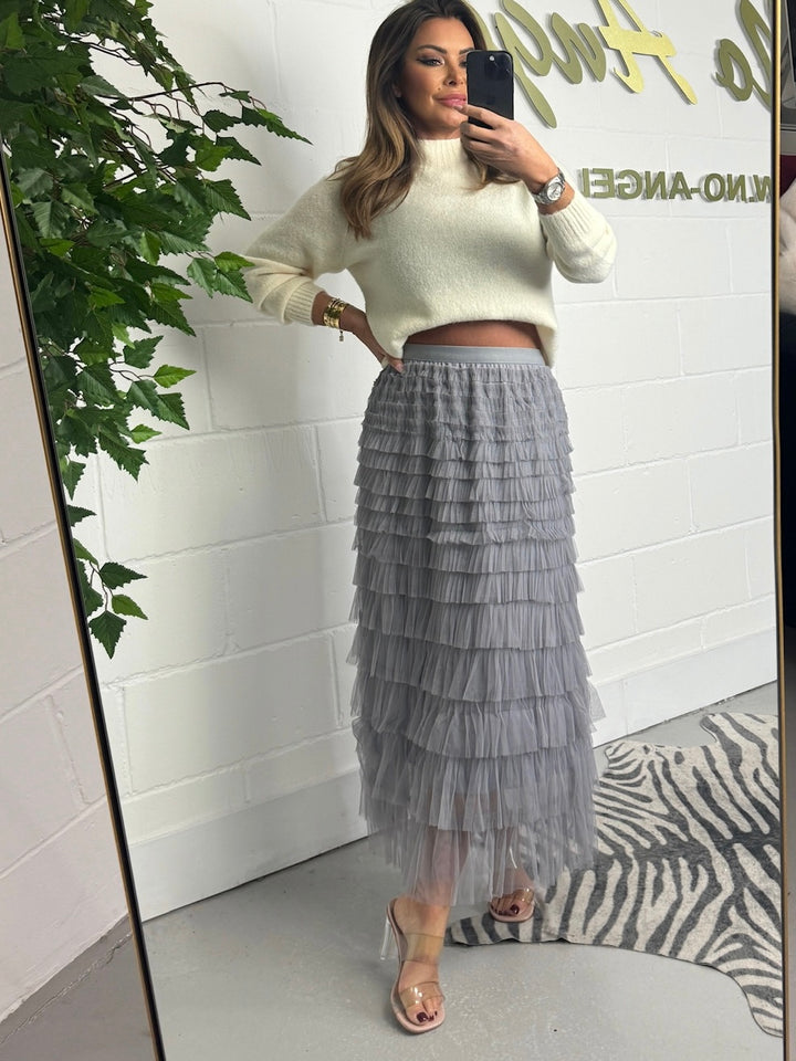 Mesh Layered Midi Skirt (3 Colours)