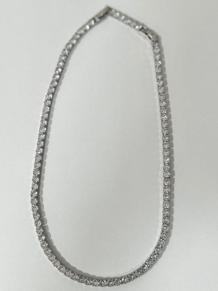 Silver diamontè tennis necklace