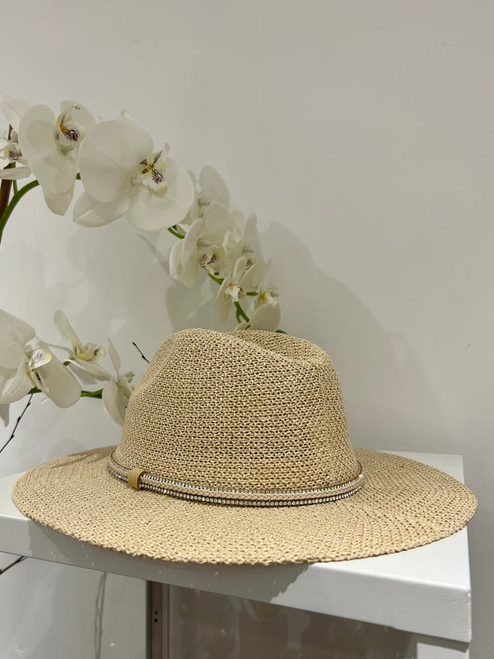 Diamante Detail Straw Beach Hat (2 Colours)