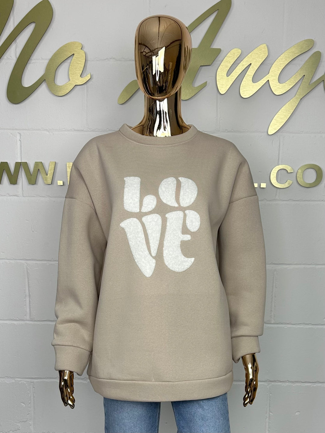 Beige Luxury LOVE Oversize Sweatshirt