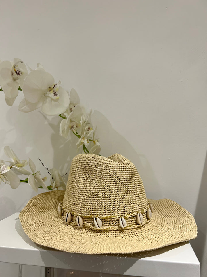 Shell Detail Straw Beach Hat (2 Colours)