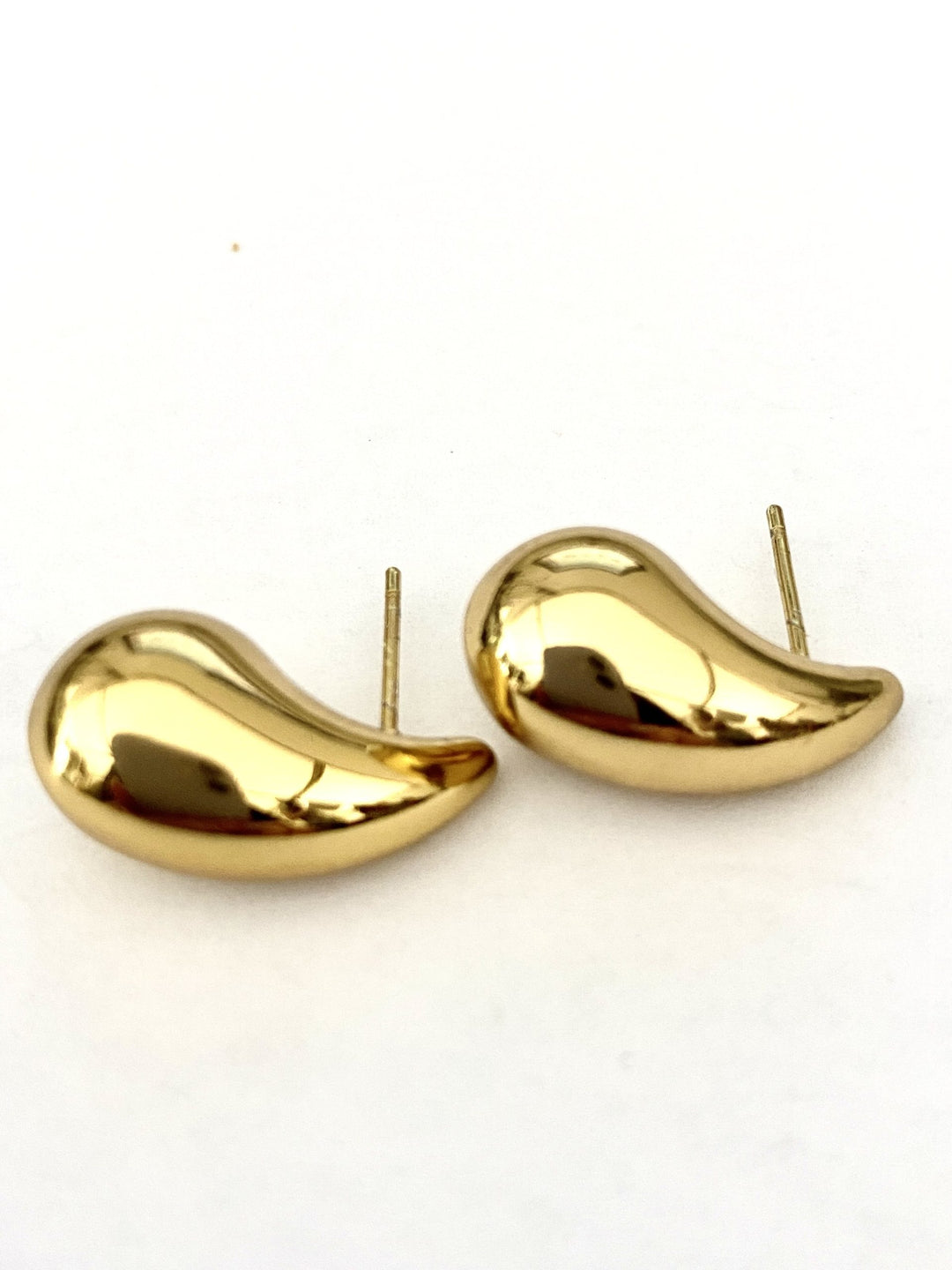 Big Gold Tear Drop Chunky Earrings 1149
