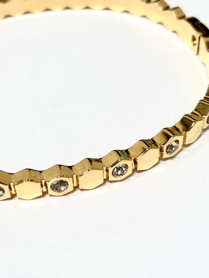 Gold Diamonté Studded Bangle 6271