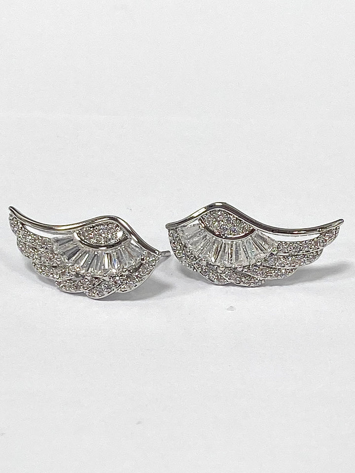 Silver Angel Wing Earrings 6398