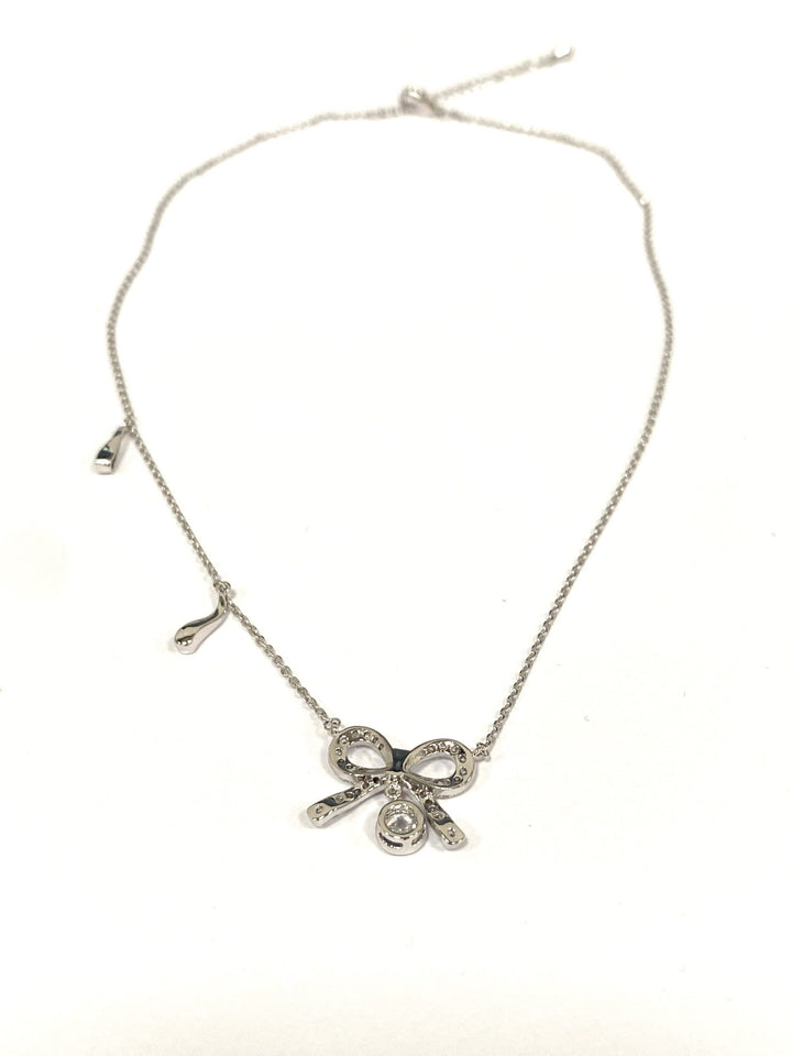 Silver Bow Delicate Necklace